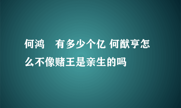 何鸿燊有多少个亿 何猷亨怎么不像赌王是亲生的吗