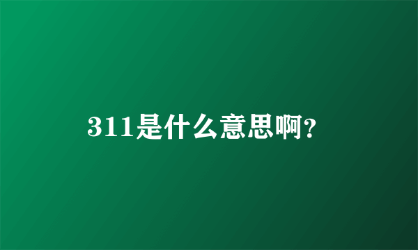 311是什么意思啊？