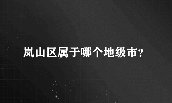 岚山区属于哪个地级市？