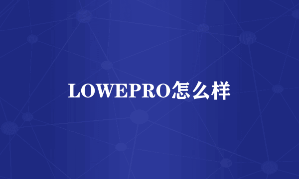 LOWEPRO怎么样