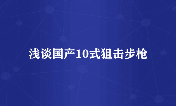 浅谈国产10式狙击步枪