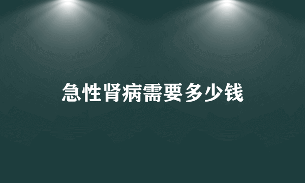 急性肾病需要多少钱