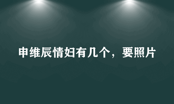 申维辰情妇有几个，要照片