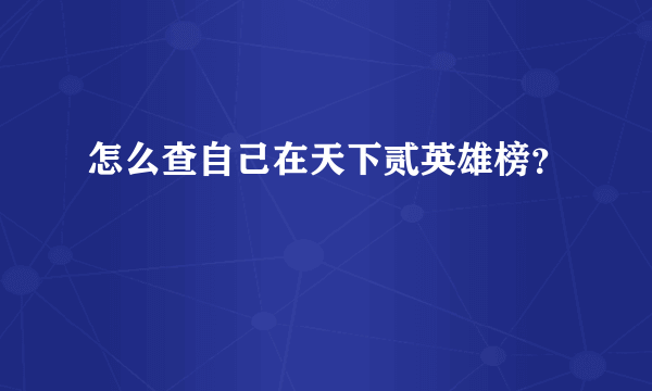 怎么查自己在天下贰英雄榜？