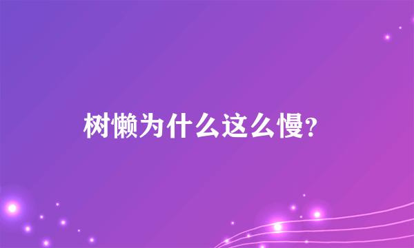 树懒为什么这么慢？