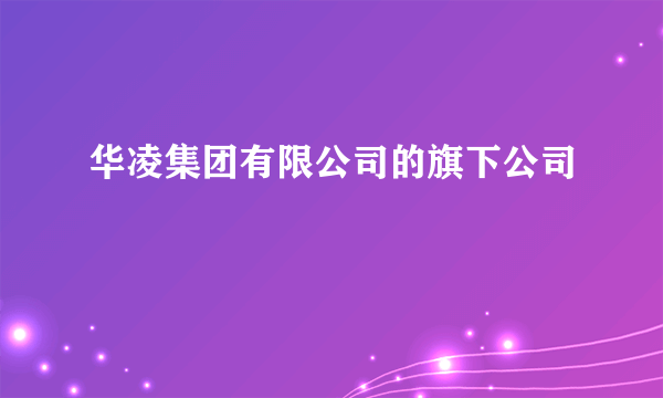 华凌集团有限公司的旗下公司