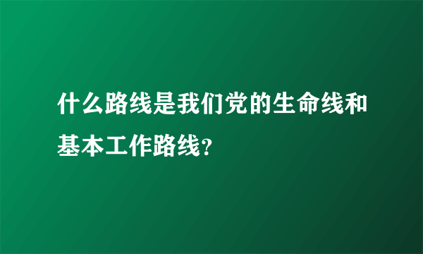 什么路线是我们党的生命线和基本工作路线？