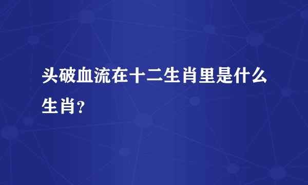 头破血流在十二生肖里是什么生肖？