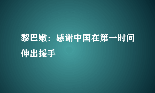 黎巴嫩：感谢中国在第一时间伸出援手