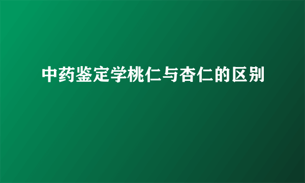 中药鉴定学桃仁与杏仁的区别