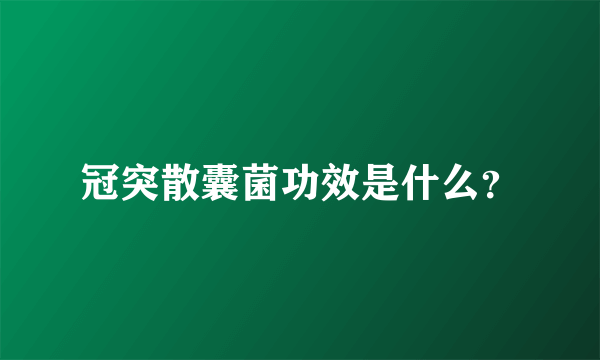 冠突散囊菌功效是什么？