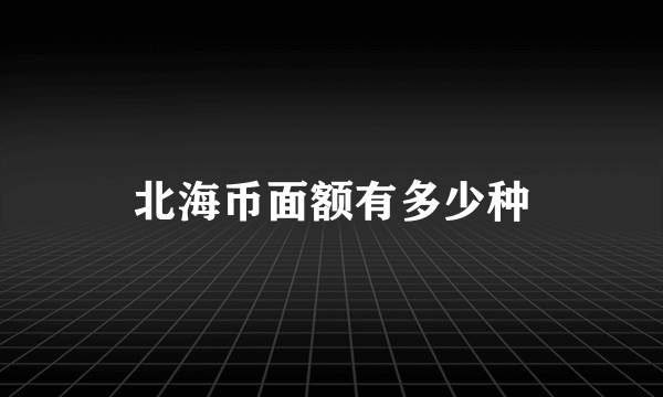 北海币面额有多少种