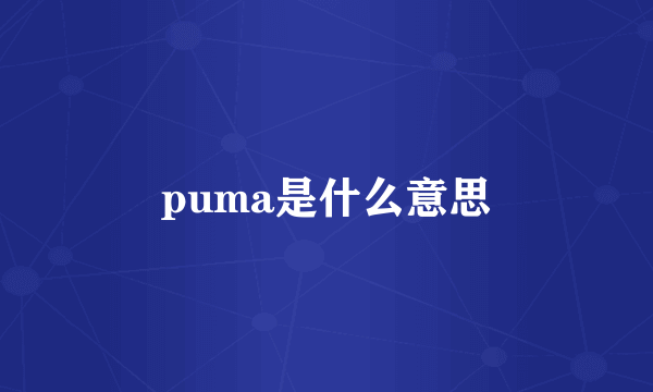 puma是什么意思