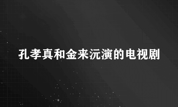 孔孝真和金来沅演的电视剧