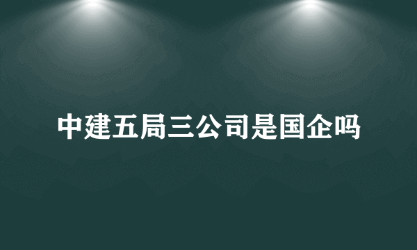 中建五局三公司是国企吗