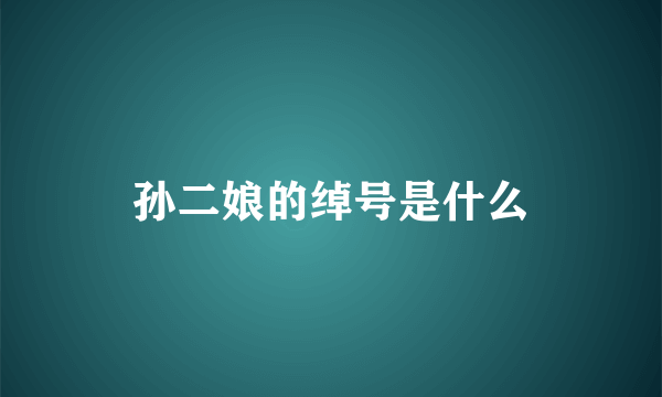 孙二娘的绰号是什么