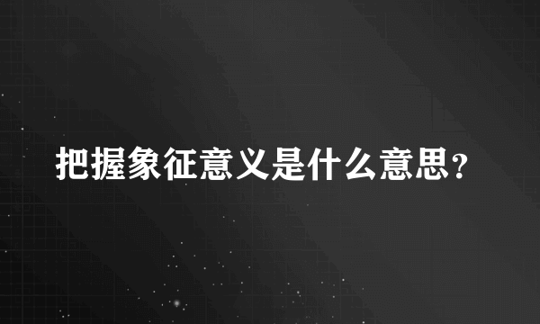 把握象征意义是什么意思？