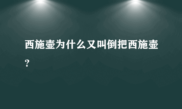 西施壶为什么又叫倒把西施壶？