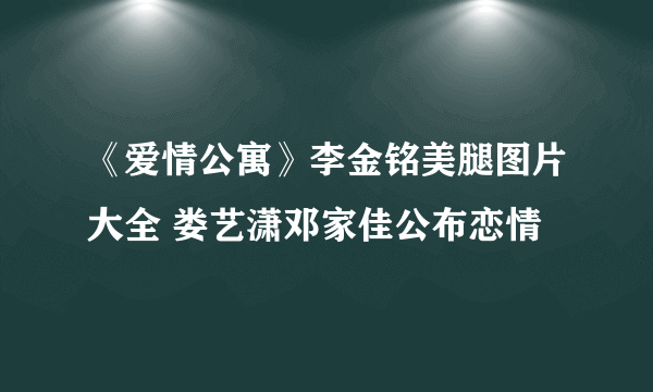 《爱情公寓》李金铭美腿图片大全 娄艺潇邓家佳公布恋情