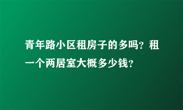 青年路小区租房子的多吗？租一个两居室大概多少钱？