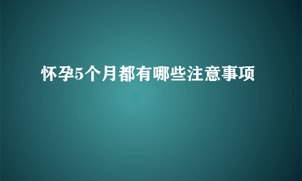 怀孕5个月都有哪些注意事项