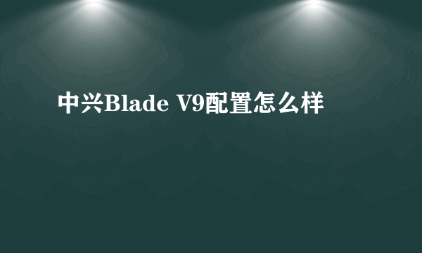 中兴Blade V9配置怎么样