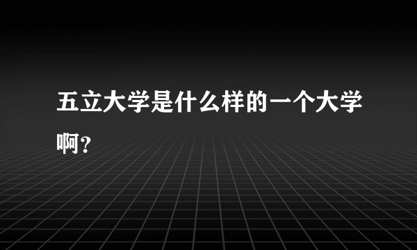 五立大学是什么样的一个大学啊？