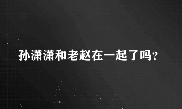 孙潇潇和老赵在一起了吗？