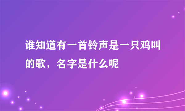 谁知道有一首铃声是一只鸡叫的歌，名字是什么呢