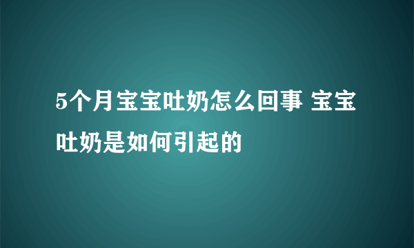 5个月宝宝吐奶怎么回事 宝宝吐奶是如何引起的