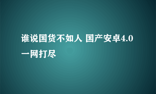 谁说国货不如人 国产安卓4.0一网打尽