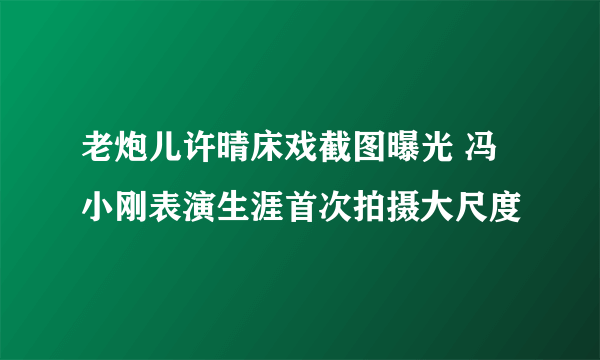 老炮儿许晴床戏截图曝光 冯小刚表演生涯首次拍摄大尺度