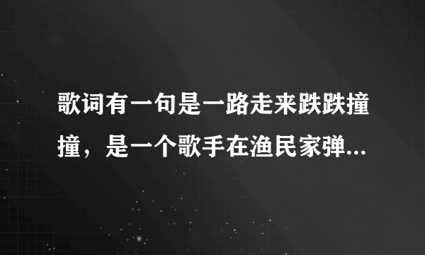 歌词有一句是一路走来跌跌撞撞，是一个歌手在渔民家弹吉他唱的。