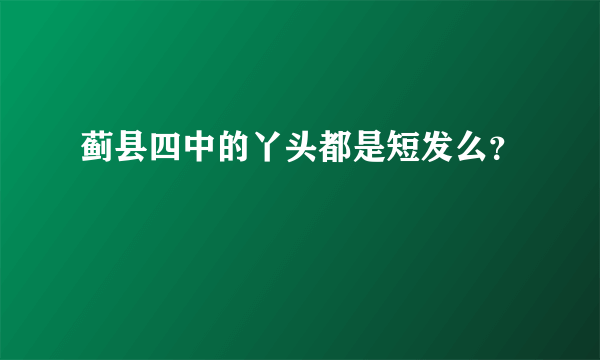 蓟县四中的丫头都是短发么？