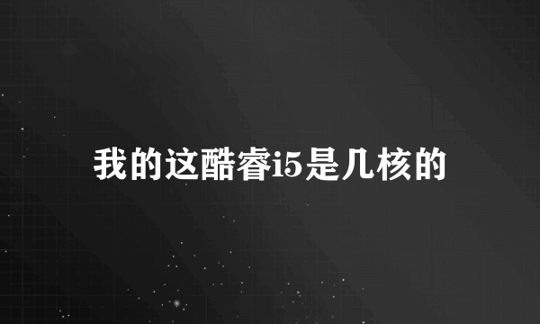 我的这酷睿i5是几核的