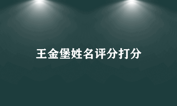 王金堡姓名评分打分