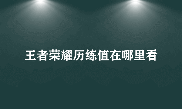 王者荣耀历练值在哪里看