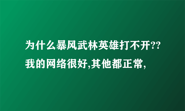 为什么暴风武林英雄打不开??我的网络很好,其他都正常,