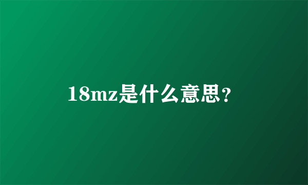 18mz是什么意思？