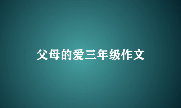 父母的爱三年级作文