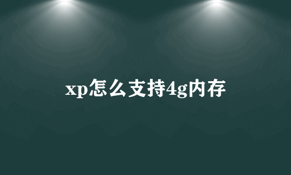 xp怎么支持4g内存