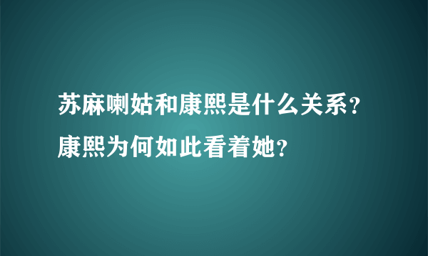 苏麻喇姑和康熙是什么关系？康熙为何如此看着她？