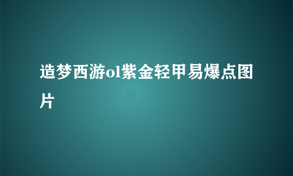 造梦西游ol紫金轻甲易爆点图片