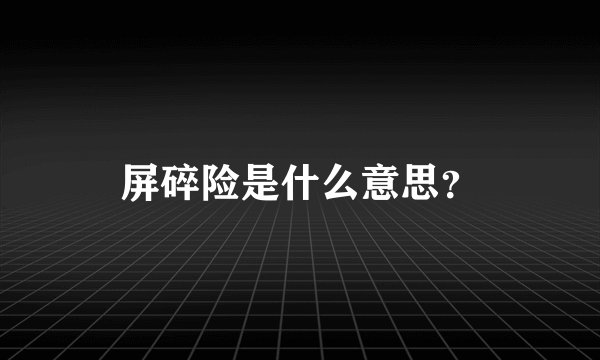 屏碎险是什么意思？