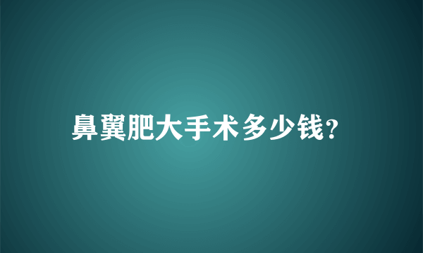 鼻翼肥大手术多少钱？