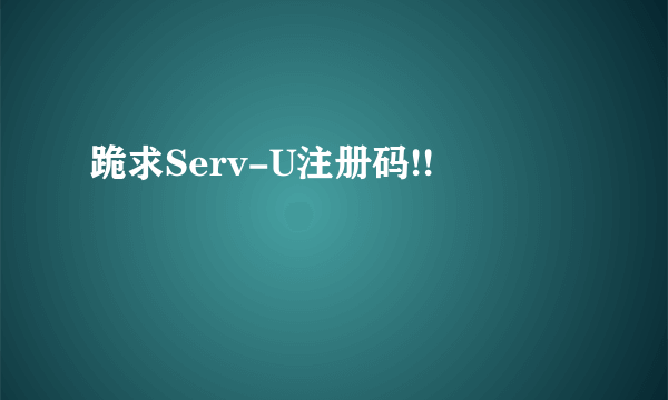 跪求Serv-U注册码!!