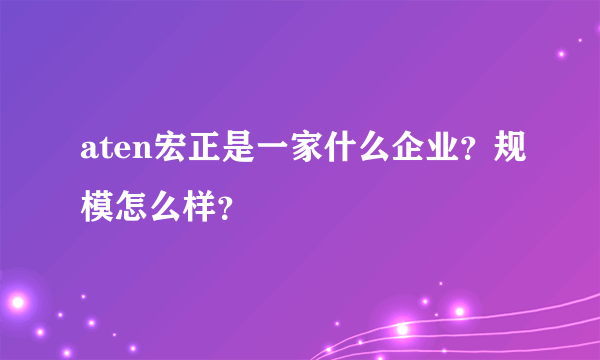 aten宏正是一家什么企业？规模怎么样？