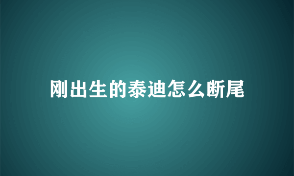 刚出生的泰迪怎么断尾