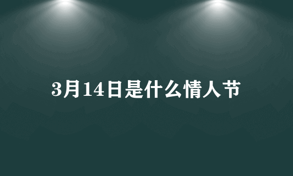 3月14日是什么情人节