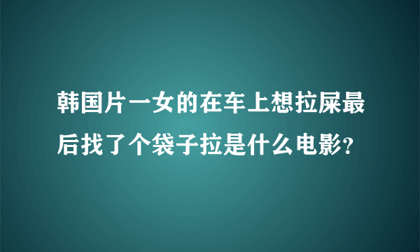 韩国片一女的在车上想拉屎最后找了个袋子拉是什么电影？